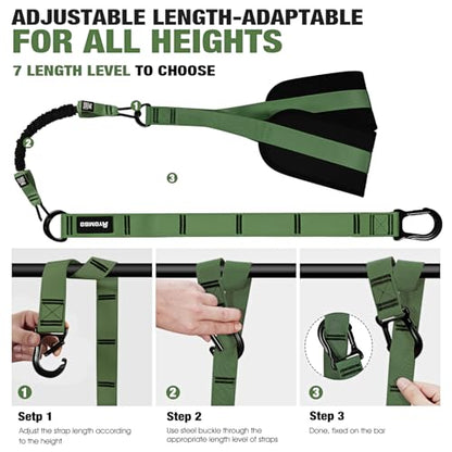 Pull Up Assistance Bands, Resistance Bands for Pull Up Bar Workout, Adjustable Heavy Duty Pull Up Assist Equipment with 4 Assistance Bands, Home Gym Fitness Exercise Strength Training - color: Green