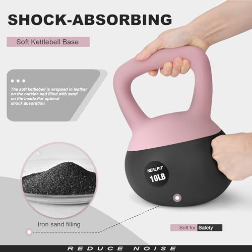 NEALFIT Soft Kettlebell 5LB/10LB/15LB/20LB/25LB, Kettlebells for Home Gym Strength Training, Anti-Slip Fitness Weights for Men Women