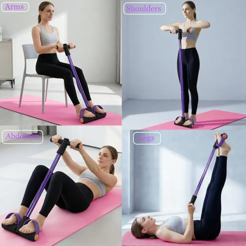 Pedal Resistance Bands with Handles, Multifunction Tension Rope for Arm, Leg, Waist and Shoulder Training