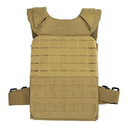 WOLF TACTICAL Quick-Release Weighted Vest for Men Workout Vest, Strength Training Weight Vests Weighted Vest Men - color: FDE Tan