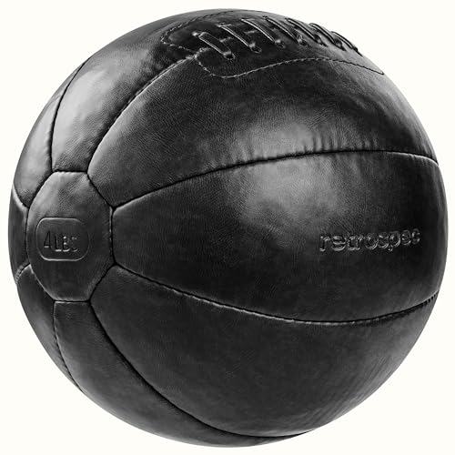 Core Weighted Medicine Ball 4, 6, 8, 10, 12, 14, 16, 20, 25, 30 lbs, Soft Touch Vegan Leather with Sturdy Grip for Strength Training, Recovery, Balance Exercises and Other Full-Body Workouts