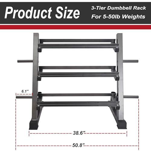 3 Tier Multifunctional Dumbbells Weights Barbells Rack, 1100 lbs Weight Capacity (Rack Only)