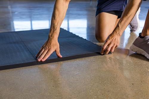 Interlocking Floor Tile Trim Pieces - Beveled Edges and Corners - Durable ½ in TPE (Rubber Like, NOT Foam, no Odor) - 10 Edges and 4 Corners - Made in USA