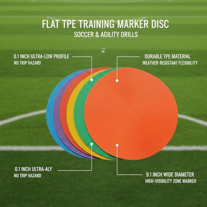 Flat TPE Training Marker Disc for Soccer and Agility Drills, 9.1 Inch (1 PC)