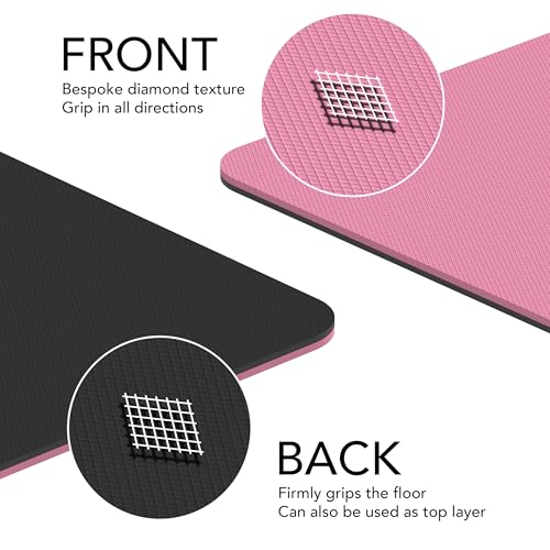 Large Exercise Mat – Extra Thick 10mm Workout Mat (72"x32") – Non-Slip TPE Yoga Mat for Women & Men – Pilates, HIIT, Fitness & Home Gym Mat – Includes Free Carry Bag - color: Pink