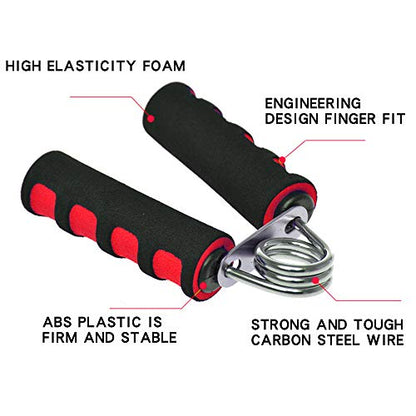 Hand Grip Strengthener Set, Forearm Exerciser, Finger Exercise Gripper, Grip Strength Trainer, hand Trainer-Soft Foam Hand Exerciser for Quickly Increasing Forearm and Hand Grips,2 Pack - color: Red