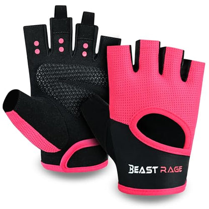 Workout Gloves for Men & Women - Fingerless Gym Gloves with Palm Protection, Breathable & Lightweight for Weightlifting, Cycling & Pull Up