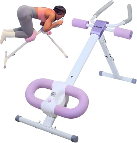 Ab Workout Equipment Abdominal Trainer, Adjustable Ab Machine at Home Gym, Foldable Abdominal Exercise Machine, Core & Ab Trainer Machine for Stomach Workout - color: PURPLE
