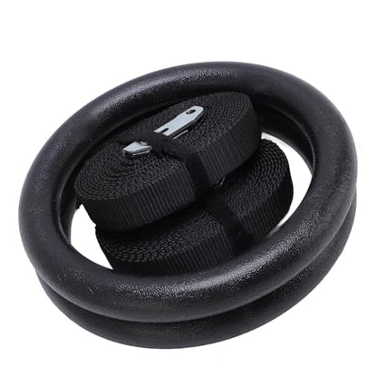 Gymnastic Rings with 15ft Straps, 300kg/660lbs Capacity, Adjustable Exercise Rings for Calisthenics, Home Gym & Outdoor Fitness Training, High Stability ABS Polyester Material