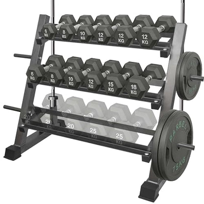 3 Tier Multifunctional Dumbbells Weights Barbells Rack, 1100 lbs Weight Capacity (Rack Only)