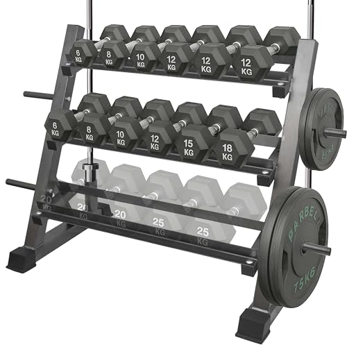3 Tier Multifunctional Dumbbells Weights Barbells Rack, 1100 lbs Weight Capacity (Rack Only)