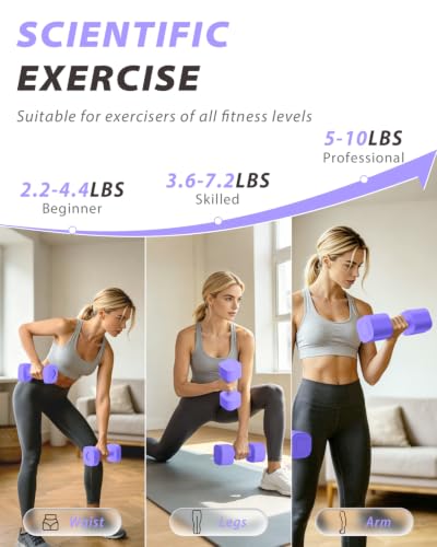 Ragebby Adjustable Dumbbell Set of 2, Weights for Men and Women at Home - color: PURPLE, style: 10LB(5LB Pair)