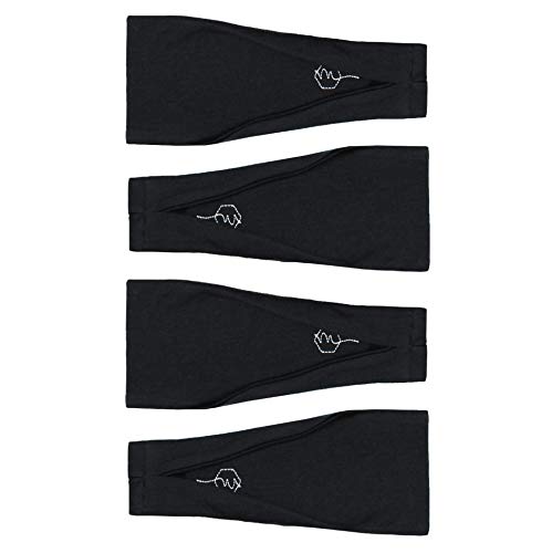 4" Wide Workout Headbands for Women (4 Pack) – Non-Slip Sweatbands for Gym, Running & Yoga - color: Black