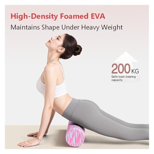 EVA Foam Roller - Beginner-Friendly Solid Textured Massage Roller for Muscle Relaxation, Back Rolling & Fascia Release - Yoga Fitness Tool(Pink Mix,Small) - color: Pink Mix, size: Small