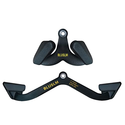 LAT Pull Down Bar for Cable Machine, LAT Pulldown Attachments T-bar V-bar Cable Attachment for Gym, Back Tricep Strength Training Handle - size: 2 Pieces