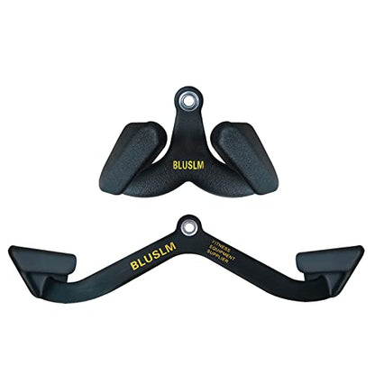LAT Pull Down Bar for Cable Machine, LAT Pulldown Attachments T-bar V-bar Cable Attachment for Gym, Back Tricep Strength Training Handle - size: 2 Pieces