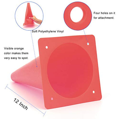12 Inch Traffic Training Cones, Plastic Safety Parking Cones, 6 Colors - color: Red, Set of 12