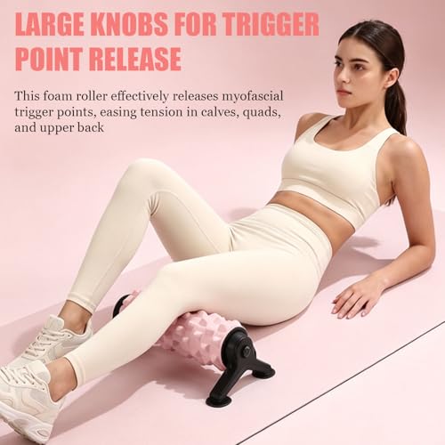 Foam Roller with Detachable Stand & Wall-Mountable Suction Cups for Deep Tissue Massager 21" Trigger Point Foam Roller for Home Workout Muscle Recovery Yoga Pilates Physical Therapy