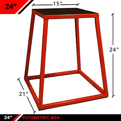 JFIT Plyometric Boxes - Made in Taiwan NO Assembly Required Single - Height Box Set and Adjustable Box Options Plyometric Platform and Jumping Agility Box for Training Conditioning Strength Training - style: 24" Height (Single Plyo Box)