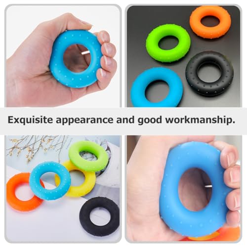 Toddmomy 4pcs Hand Grip Strengthener Rings with Silicone Material, Multi-resistance Forearm Exerciser Set (30-60lbs), Finger Massage Trainer for Muscle Strengthening and Rehabilitation