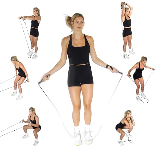 2-in-1 Jump Rope & Resistance Band — Quick-Convert Handles, 30 lbs Resistance, Ball Bearing Speed Rope | Compact Full-Body Training System for Home & Travel