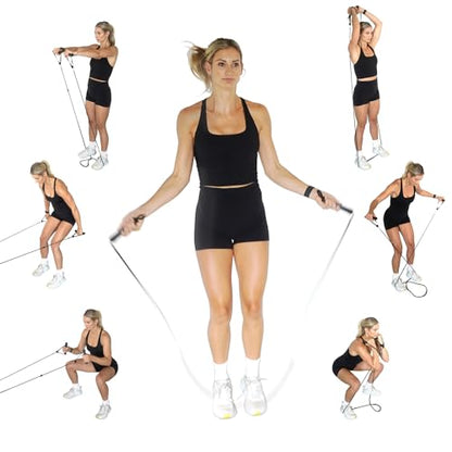 2-in-1 Jump Rope & Resistance Band — Quick-Convert Handles, 30 lbs Resistance, Ball Bearing Speed Rope | Compact Full-Body Training System for Home & Travel