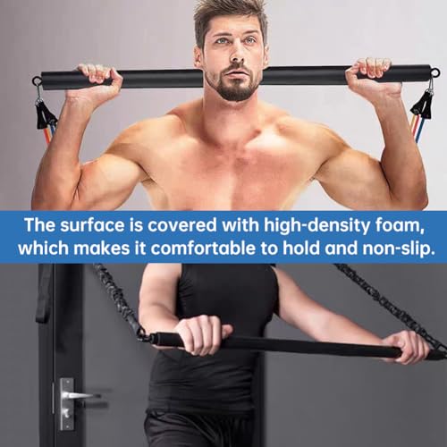 Resistance Band Bar, With Storage Bag Pilates Bar Portable Workout Pod Adjustable 3-Section Pilates Bars for Legs, Hip, Waist, Arm