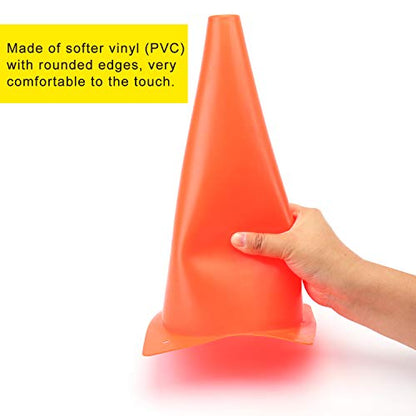 12 Inch Traffic Training Cones, Plastic Safety Parking Cones, 6 Colors - color: Orange, Set of 12