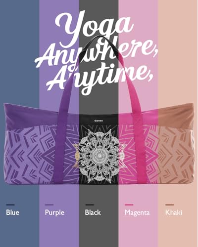 Gonex Yoga Mat Bag, Extra Canvas Gym Bag with Waterproof Pocket Metal Zipper, Fits Mat & Blocks, Stylish Yoga Mat Carrier for Women, Ideal for Yoga, Pilates, Workout, Travel - color: Black