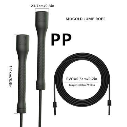 10,000-Drop Unbreakable Jump Rope, 5mm PVC Adjustable Speed Rope with Ergonomic PP Handles for Boxing, HIIT & Home Gym - color: White