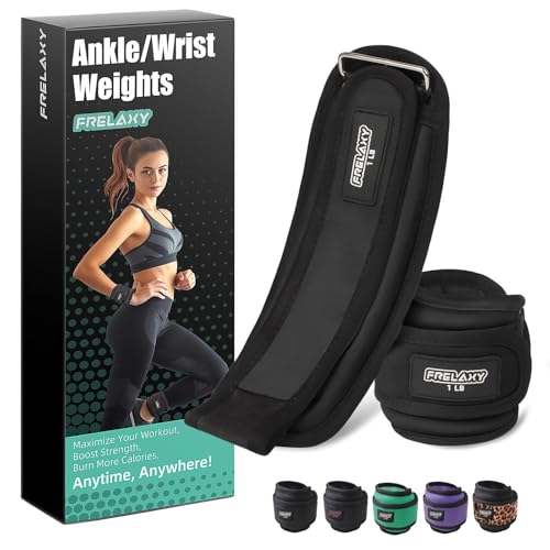 Frelaxy Ankle Wrist Weights for Women Men Kids, Comfy& Adjustable Leg Arm Weights Set for Walking, Gym, Yoga, Pilates, Dance, Cardio & Strength Training 1lb 2lbs 3lbs 1 Pair - color: Black/White, size: 1 lb x 2
