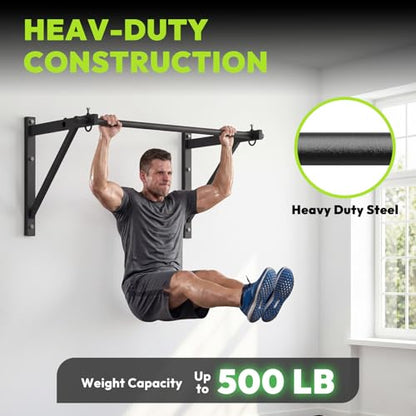 HANDBODE Wall Mounted Pull Up Bar for Doorway, 52''/36'' Chin Up Bar - color: 52” wall mounted pull up bar