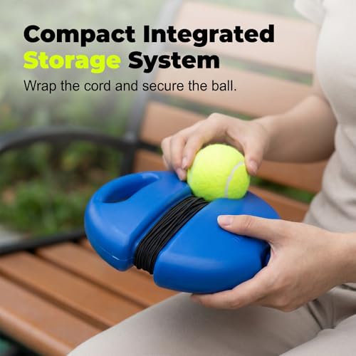 Tennis Ball Training Baseboard, Tennis Trainer Rebound Ball with String, Solo Tennis Practice Rebounder for Backyard, Court,Garage, Self Tennis Training Equipment Set for Adult,Beginner