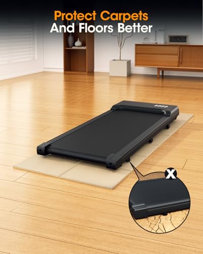 THAILE Treadmill Mat, 68" x 24" x 6mm, Beige Floor Protector - size: 68"L x 24"W x 0.2"Th