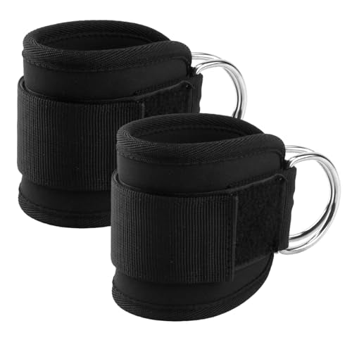 2-Pack Ankle Straps for Cable Machines – Comfortable Adjustable Gym Ankle Cuffs for Kickbacks and Glute Workouts, Ankle Bands for Exercise, Booty and Hip Abductor Exercises for Women and Men