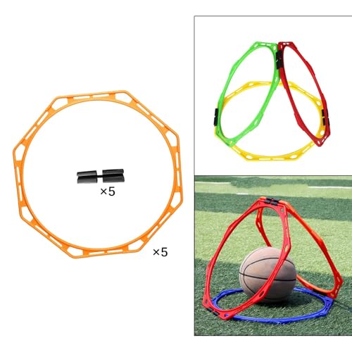 Set of 5 Agility Rings 19.69inch for Football Training and Outdoor Activities