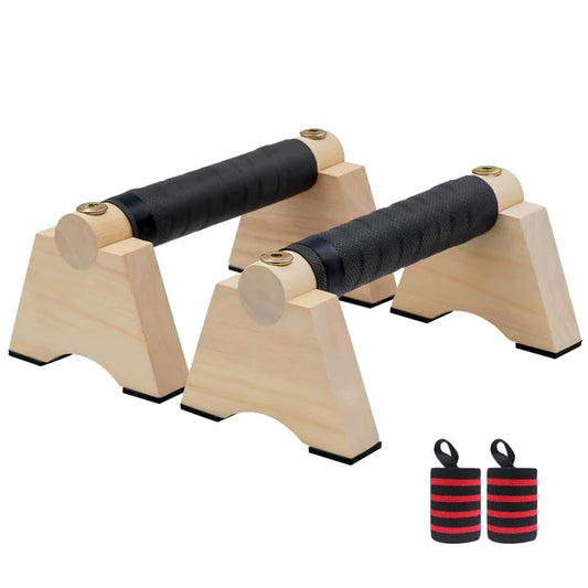 Wood Push up Bar, 2 PCS Parallettes Bars for Men Strength Training, Calisthenics Equipment for Handstand Training - size: 25CM