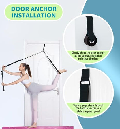 Calf Stretcher Multi Loop Stretch Strap - Physical Therapy Strap for Stretching, Calf Stretch Yoga Belt with Loops, Hamstring Stretcher, Leg Stretch Band, Fascia Stretcher & Arch Support Bands for Feet