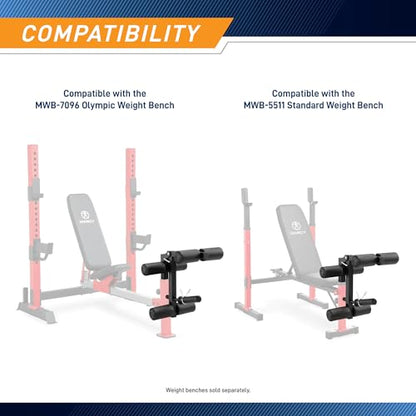 Marcy Deluxe Olympic Weight Bench with Adjustable Back & Bar Catch & Optional Arm Curl, Leg Developer, Lat Tower Attachments (Sold Separately), Personal Home Gym for Strength Training, Weightlifting - color: Leg Developer Only ACC-8116LD