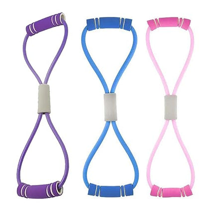 Yoga Fitness Resistance Bands Figure-of-Eight Chest Expander Elastic Muscle Training,Gym Equipment Fitness Rubber Bands Sports Elastic Bodybuilding Training