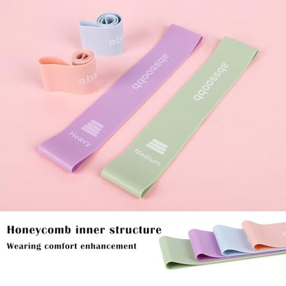 Silicone Resistance Loop Bands Latex-Free No-Slip Glute Booty Bands 2-Pack for Physical Therapy, Post-Op, Yoga, Pilates, Workout & Stretching