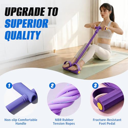 Pedal Resistance Band with Handles,6/8/10 Tube Stretch Band, Fitness Shaping Yoga Exercise Equipment, Natural Rubber Tension Rope, for Abdominal, Leg, Arm, Back Slimming Training