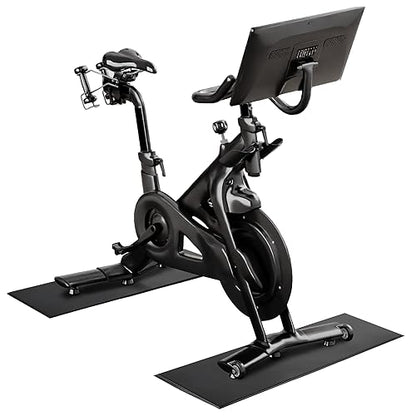 Bike Mat | 2Pack, 30" x 12" Exercise Bike Mat/Treadmill Mat for Hardwood Floors or Carpet, Non-Slip Sweat-Proof Exercise Equipment Mat for Bike Trainer/Stationary Spin Bike - size: 1/4" thick, 11.8" x 30"