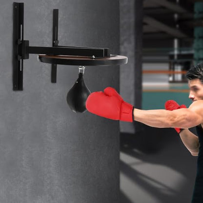 Heavy Duty Adjustable Speed Bag Platform Kit with Punching Ball, Wall Mounted Fitness Ball Boxing Reaction Training Equipment,Speed Bag Platform for Punching, Training, Boxing, Exercise - color: Black 1