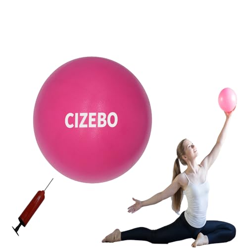 CIZEBO Small Exercise Ball Between Knees, 6 inch Pilates Ball with Needle Pump, Mini Yoga Ball for Core Stability Workout Fitness - color: Pink