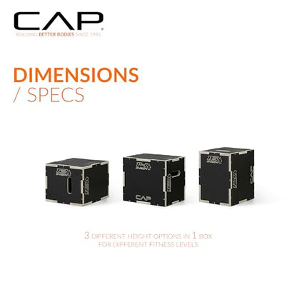 CAP Barbell 3-in-1 Plyometric Box | Multiple Styles and Sizes - size: 16in x 14in x 12in, style: NON-SLIP