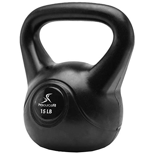 ProsourceFit Vinyl Plastic Kettlebell from 10, 15, 20, 25, 30 and 35 lbs - style: 15lb