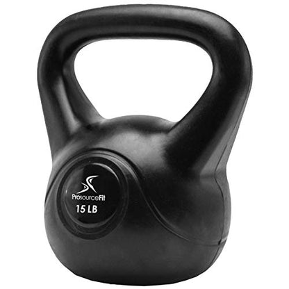 ProsourceFit Vinyl Plastic Kettlebell from 10, 15, 20, 25, 30 and 35 lbs - style: 15lb