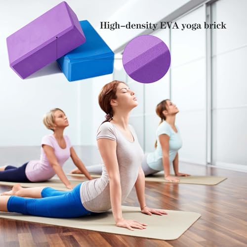 Yoga Blocks 2 Pack, Lightweight Premium EVA Foam Yoga Blocks, Non Slip Supportive Foam Blocks for Yogi, Pilates, Stretching and Meditation, Women Men Yogi Beginners Accessories - color: Gray
