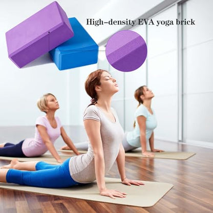 Yoga Blocks 2 Pack, Lightweight Premium EVA Foam Yoga Blocks, Non Slip Supportive Foam Blocks for Yogi, Pilates, Stretching and Meditation, Women Men Yogi Beginners Accessories - color: Gray